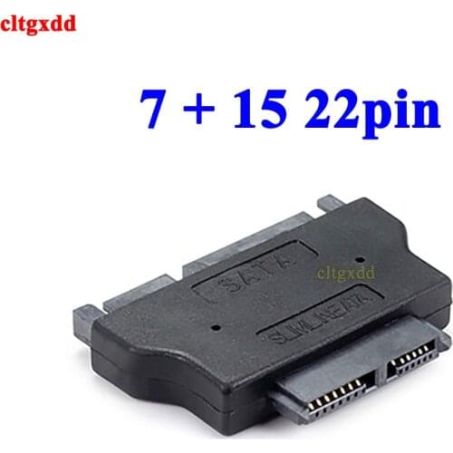 Cltgxdd SATA Adapter Serial ATA 7+15 22pin Male to Slim 7+6 13pin Female Adapter