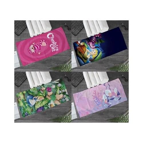 Disney Princess Alice In Wonderland Cat Anime Figures Cartoon Product Cosplay Accessories Customized Bath Towel Washcloth Gift