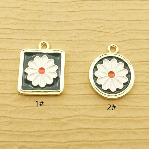 10pcs enamel flower charm for jewelry making crafting cute earring pendant necklace bracelet charm diy finding