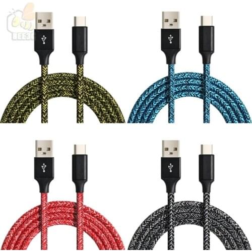 Good fast charger cable for iphone 6 7 8 for typeC colorful for samsung huawei xiaomi cloth Micro USB Cable 2A 2m 3m 50pcs/lot