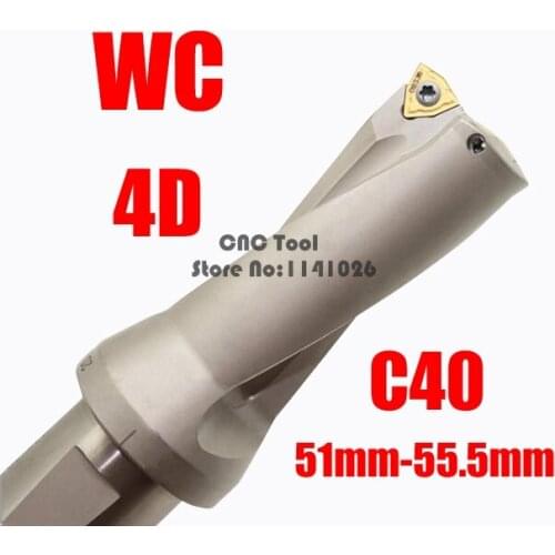 WC C40 4D SD 51 52 53 54 55 mm indexable insert drills U Fast Drill Shallow Hole Drill Type For WC Indexa Insert