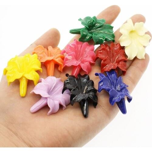 10pcs Natural Stone Coral 24*31mm Morning Glory Flower Loose Beads Charms Women Jewelry Making DIY Necklace Earrings Accessories