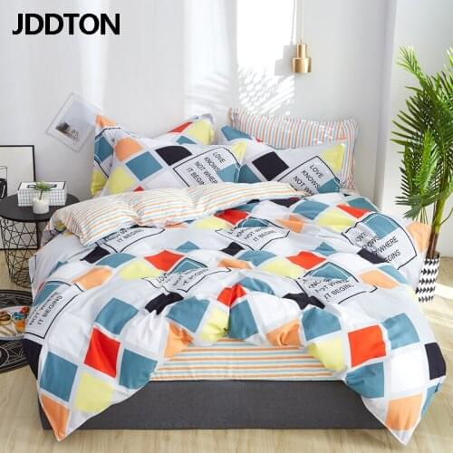 JDDTON 2020 Fashion Simple Bedding Sets Lovely Bed Linen Duvet Cover Pastoral Set AB Side Bed Sheet Set Pillowcase Cover BE078