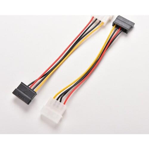 2pcs 4-Pin IDE Molex to 15-Pin Serial ATA SATA Hard Drive Power Adapter Cable