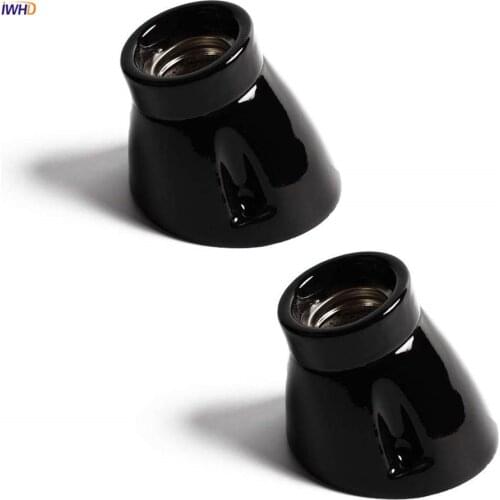 IWHD Black White Ceramic Douille E27 Socket For Table Ceiling Lamp 110-220V Fitting Soquete E27 Lamp Bulb Holder Base