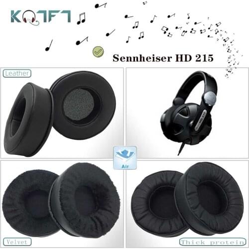 KQTFT Protein skin Velvet Replacement EarPads for Sennheiser HD 215 Headphones Ear Pads Parts Earmuff Cover Cushion Cups