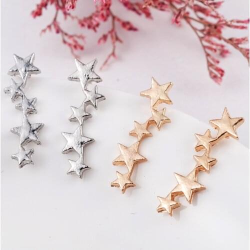 Moon Star Ear Climber Tiny Star Moon Clip Stud Earrings for Women Everyday Mothersday Celestial Birthday Gift Jewelry Earring