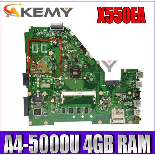 X550EA A4-5000U 4GB RAM Mainboard REV 2.0 For ASUS X550EA X550E X550EP laptop motherboard 60NB03R0-MB1240 DDR3 100% Tested