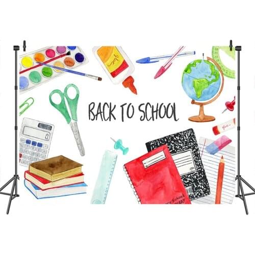 Neoback Back to School Backdrop Globe Stationery Photography Backdrop Photo Background Photocall Photo Studio