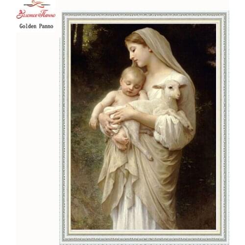 Golden Panno Needlework DIY DMC Cross stitch Sets For Embroidery kits Precise unprinted religion Patterns Counted Cross-stitch07