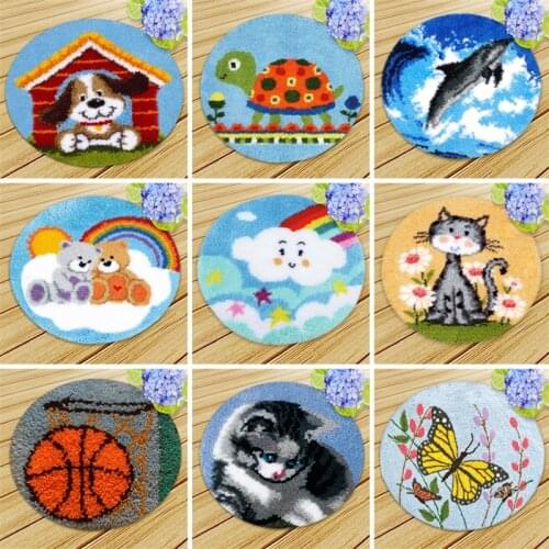 Animals Latch Hook Kit Knooppakket Kussen Knopen Smyrna knooppakket Coussin Crochet Loquet Knooppakket Tapijt Klink Haak Kussen