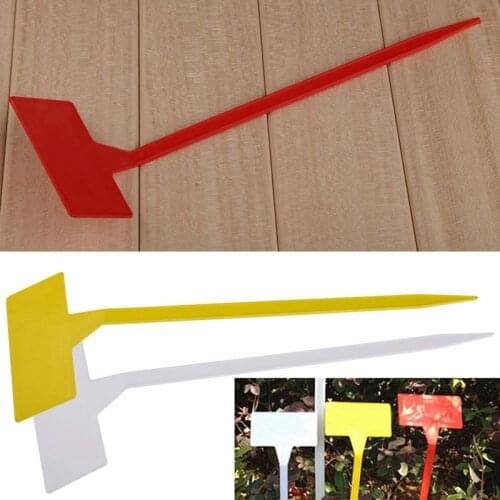 Gardens Planting Tools 50 Pcs Bonsai Plastic Plant Labels Garden Labels T-Type Upturned Garden Tags Markers Nursery Upturned
