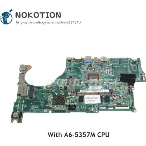 NOKOTION For Acer aspire V5-552G Laptop Motherboard DA0ZRIMB8E0 NBMBM11003 A6-5357M CPU 4GB DDR3 memory onboard