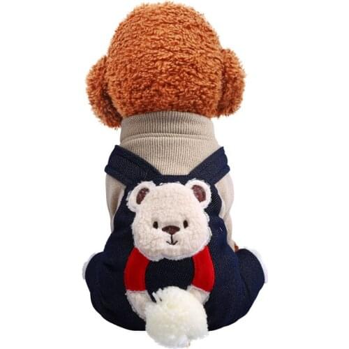Pet Dogs Cats Autumn and Winter New Warm Thick Cotton-padded Clothes Hug Bear Four-legged Clothes Teddy Bichon Clothing Apparel