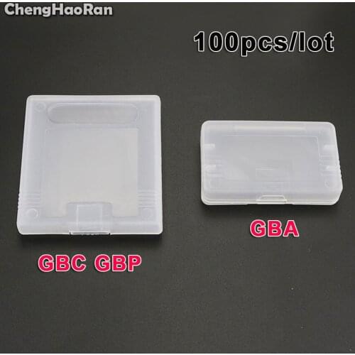 ChengHaoRan 100pcs Clear Plastic Cases for Nintendo Gameboy Advance/Color/Pocket Game Cards Cartridge Box For GBC GBP GBA GBM