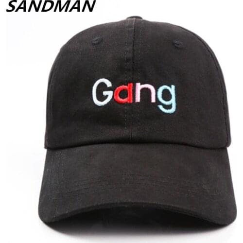 SANDMAN Letter Gang Snapback Cap Cotton Baseball Cap For Men Women Adjustable Hip Hop Dad Hat Bone Garros Casquette
