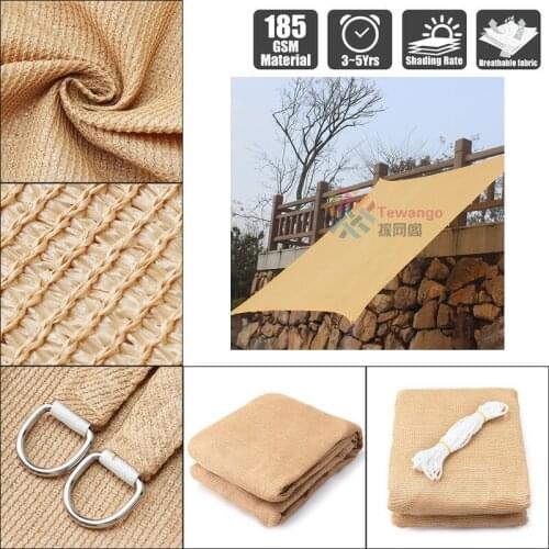 New 4-Colors 3MX3M HDPE Shade Sails Outdoor Garden Greenhouse Sunshade Protection Net Courtyard Carpot Rainproof Sunblock Awning