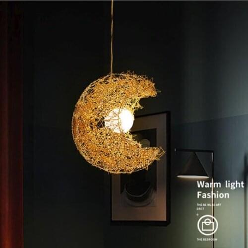 LED Hanging Lamp Nordic Pendant Lights Creative Birds Nest Light Fixtures Dining Hanglampen Aluminum Glass Pending Lighting
