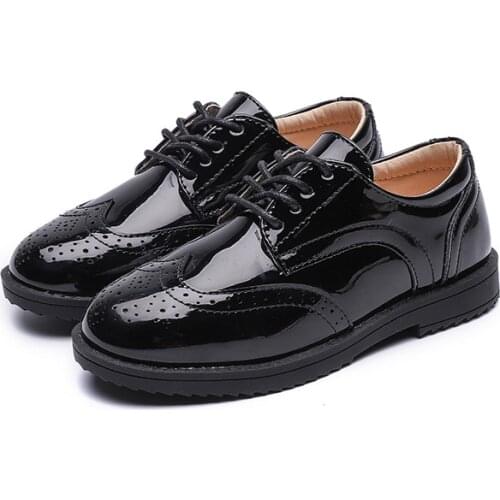 Teens Kids Boys Shoes 2020 For Children Patent Leather Dance Shoes School Show Spring 2021 3 4 5 6 7 8 9 10 11 12 15 16 Year Old