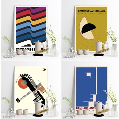 Bauhaus Style Design Suprematism Exhibition Vintage Art Poster Geometry Pattern Minimalist Wall Picture Abstract Room Home Decor