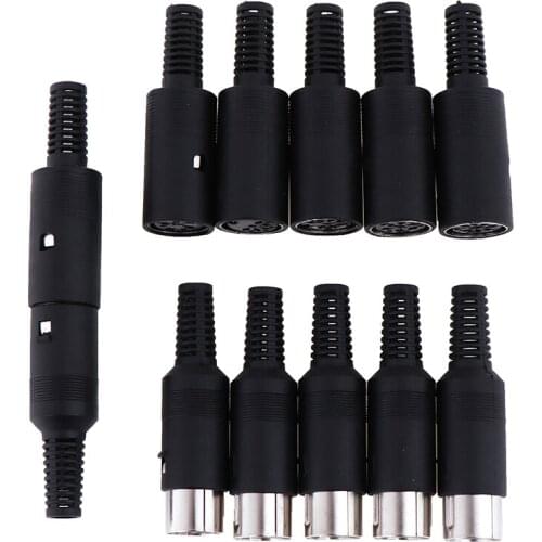 1Pc Male/Female DIN Plug Socket Connector 3/4/5/6/7/8 PIN Chassis Cable Mount