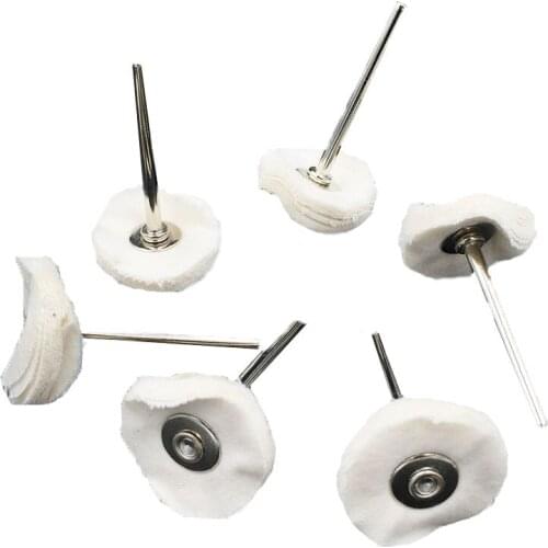 10pcs 2.35mm White Cloth Polishing Wheel Petiole Round White Cotton Cloth Round Grinding Wheel Polishing Tool