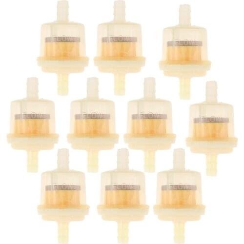 10 Pcs Plastic Small Engine Petrol Inline Fuel Filter for 5/16'' Fuel Line