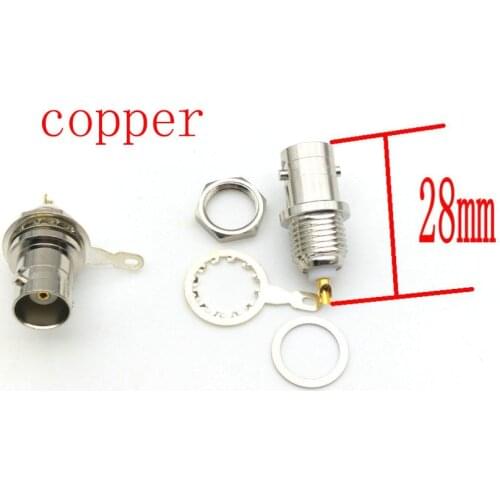 50pcs high quality copper BNC Female connectors chassis panel mount adapter