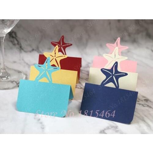 50pcs New Starfish Place Cards Party Table Name Outdoor Activity Cards Invitation Card Wedding Banquet Party Decoration Supplies