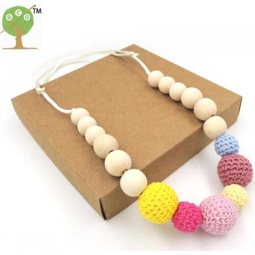 6 PCS Girls Multicolor Crochet Bead Necklace - Multicolor school necklace autumn winter fabric handmade necklace EN53