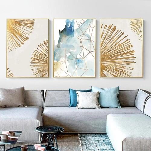 Abstract Watercolour Geometric Poster Wall Art Print Canvas Painting Nordic Pictures For Living Room Aesthetic Room Decor