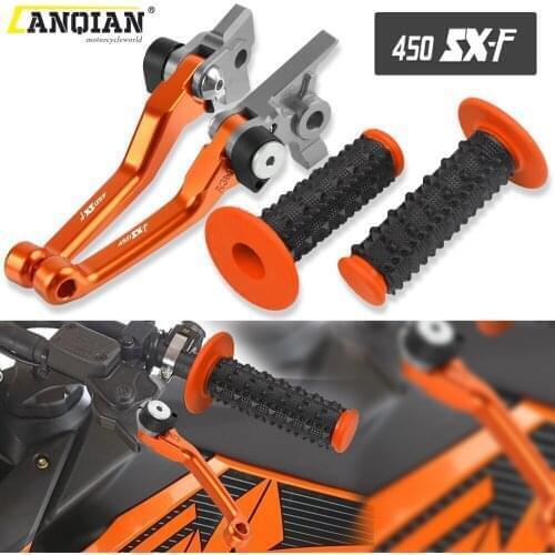 Motorcycle Aluminum Dirt Bike Brake Clutch Lever 7/8'' Rubber Handle Bar Grip For 450SXF 450 SXF 2009 2010 2011 2012 Accessories
