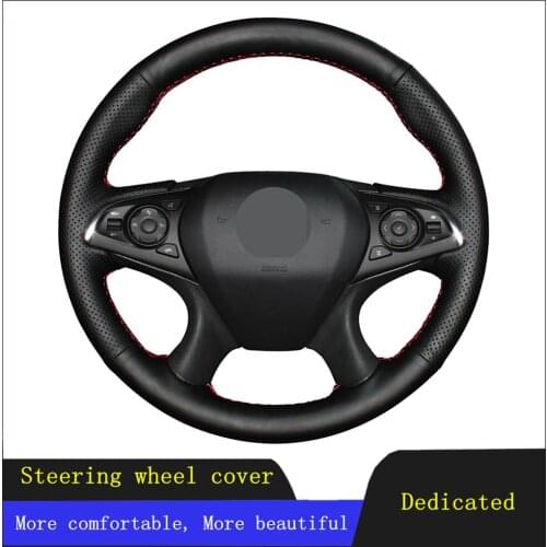 DIY Car Products Car Accessories Steering Wheel Cover Black Hand-stitched Breathable Genuine Leather For Buick Lacrosse 2016