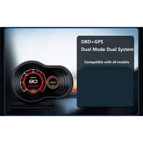 OBD Car HUD Head Up Display OBD + GPS Dual System HD Speedometer Overspeed Alarm Digital Projection Driving Car