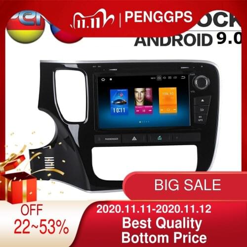 Android 9.0 Car Radio for Mitsubishi Outlander 2014 GPS Navigation Autostereo Headunit 8 Inch 4G+32G Octa Core DVD Player TPMS