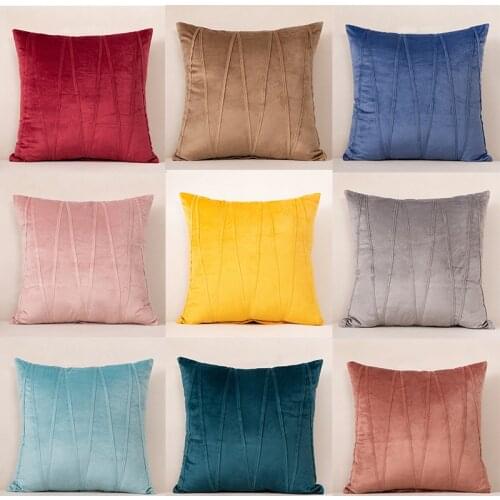 Velvet Cushion Cover Candy Color Pillowcase Cojines Decor Living Room Sofa Throw Pillows Cover Home Decorative Pillowcase