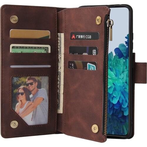Matte Flip PU Leather Case For Samsung S21 FE A02 A22 A82 A52 A72 Business Zipper Wallet Book Phone Cover Fpr Samsung S21 Ultra