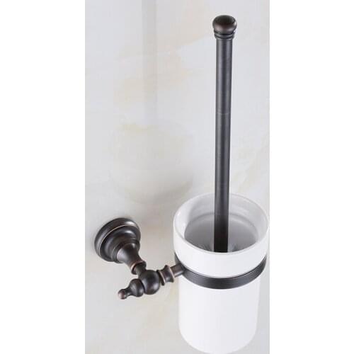 Black Brass Oil Rubbed Wall Mounted Toilet Brush Holder Bathroom Hardware Bathroom Accessories