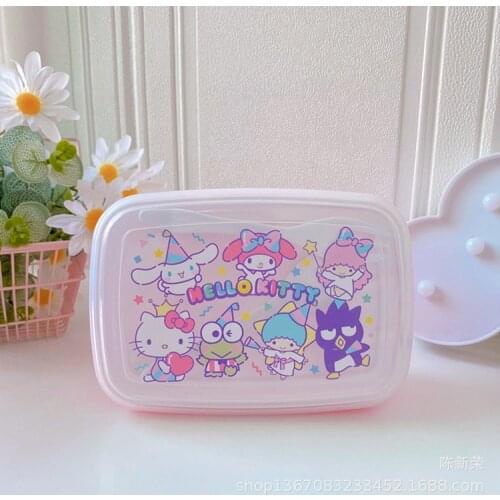 Sanrio hello kitty cartoon childrens lunch box microwave oven heating fresh-keeping box kid lunch bag girl boy fruit lunch box