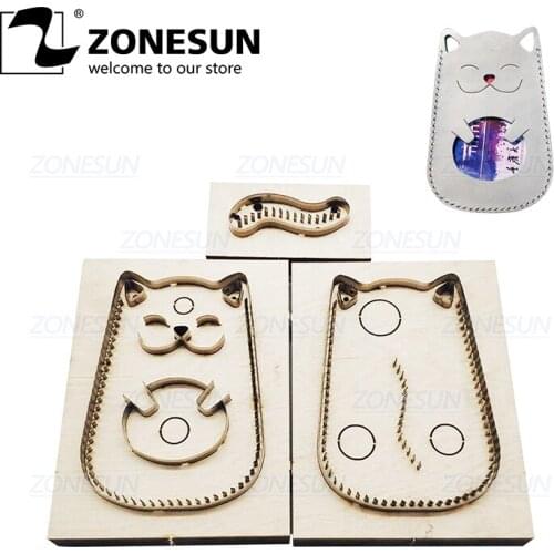 ZONESUN C2 Bank Credit Card Holder Custom Leather Clicker Die Handicraft Punching Tool DIY Die Cutting Mould Wooden Template