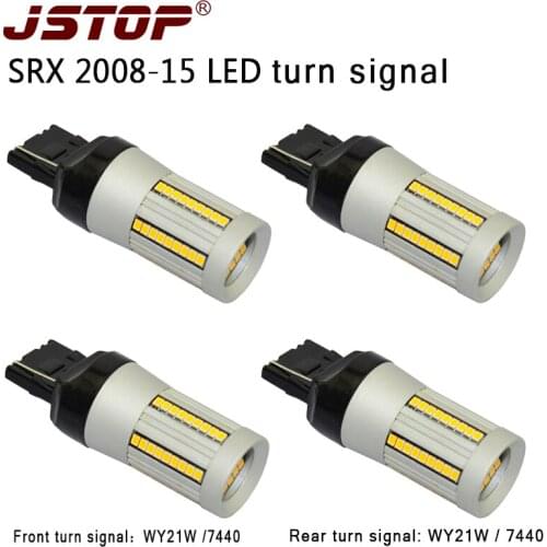 JSTOP 4pcs/set SRX 2008 led Canbus lamps No error WY21W Front Rear Turn lights 12V 7440 T20 No Hyper Flash led car Turn Signal