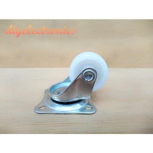 2pcs 1.5 inches Wheel Universal White Plastic Furniture Caster Swivel Casters Roller Wheel For DIY Robot Car Trolley Chair