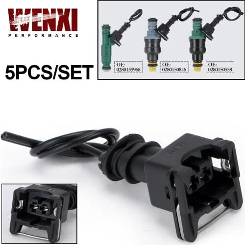 5Pcs/Set Injector Dynamics EV1 Pigtail Clip Connector Fuel Injector Connectors For Many Cars EV1 Injector Plug WX-FIC14