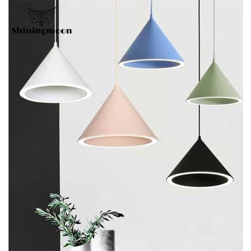 Nordic Minimalist LED Pendant Lights Creative Art Bar Cafe Colourful Pendant Lamp Restaurant Macarons Hanging Lamps Dinning Room