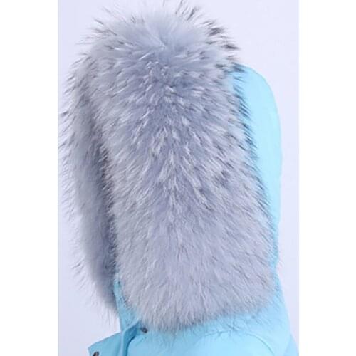 Leather Raccoon Fur Collar Female 100% Natural Fur Gray Leather Collar Shawl Fur Collar Fur Color Matching Casual HHL-02