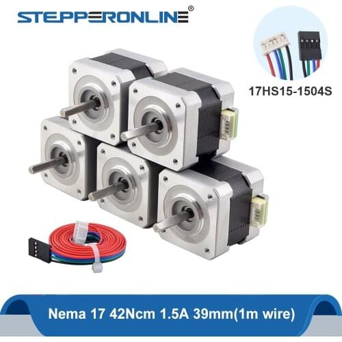 Nema 17 Stepper Motor 39mm 4-lead 1.5A(17HS4401S) 45Ncm Nema17 Stepping Motor 42 Motor for DIY CNC 3D Printer