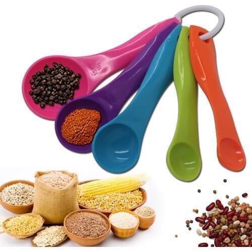 New 5PC Kitchen Colour works Measuring Spoons Spoon Cup Baking Utensil Set Kit Kitchen Tool