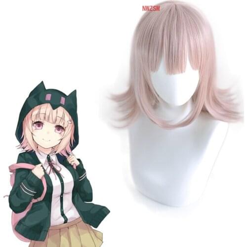 Super DanganRonpa Nanami ChiaKi Wig Cosplay Costume Dangan Ronpa Heat Resistant Synthetic Hair Women Wigs