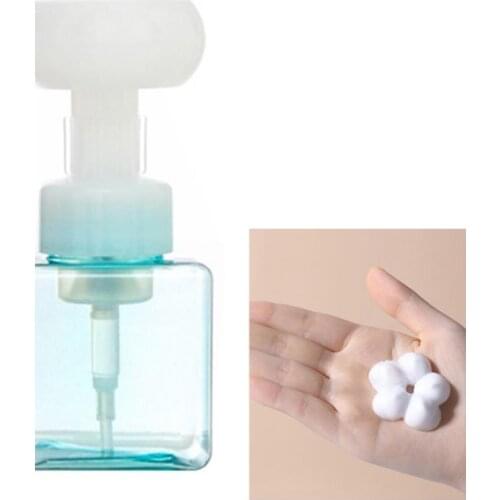 4 Colors Flower Shape Foaming Soap Dispenser Pump Bottle Refillable Plastic Press Bottles Lotions Soap Containers for Bathroom