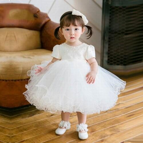 Baby Girls Christening Gown for 1st Birthday Flower Girl Party Dresses Wedding Princess Dress E23123